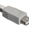 Переходник гнездо USB A- штекер USB B, Netko, белый