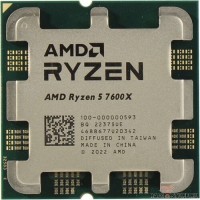 CPU AMD Ryzen 5  7600X BOX (100-100000593WOF) {4.7/5.0GHz Boost,38MB,105W,AM5, with Radeon Graphics, без кулера}