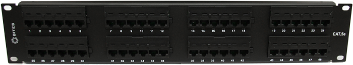 Патч-панель UTP, cat.5e, 48 портов, Dual Type, 2U, 19", 5bities