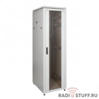 Шкаф сетевой, 19", LINEA N, 42U, (600х600мм), дверь стекло, серый, ITK 