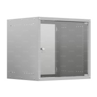 Шкаф настенный телекоммуникационный, 19", NTSS LIME, 9U, (550x450x500мм), разобранный, стеклянная дверь, серый, Netko
