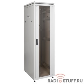 Шкаф сетевой, 19", LINEA N, 24U, (600х800мм), дверь стекло, серый, ITK 