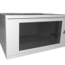 Шкаф настенный 19" 5U серия COMPACT (530х450х279), передняя дверь стекло, серый, Netko