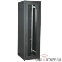 Шкаф LINEA E, 42U, (600х800мм), двери стекло и металл 2шт, черный, ITK 