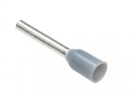 Штыревой втулочный кабельный наконечник  E 0512 (НШВИ F=12мм) 0,5мм2, изолированный, серый, 100шт., NETKO Optima