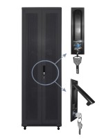 Дверь для шкафа серии Expert 42U Ширина 600, металлическая, с перфорацией, двойная, черная, Netko