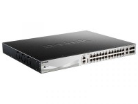D-Link DGS-3130-30PS/A1A PROJ Управляемый стекируемый1 коммутатор 3 уровня с 24 портами 10/100/1000Base-T, 2 портами 10GBase-T и 4 портами 10GBase-X SFP+ (24 порта с поддержкой PoE (30 Вт)