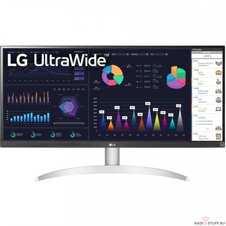 LCD LG 29" 29WQ600-W UltraWide серебристый {IPS 2560x1080 100Hz 1ms 21:9 250cd 178/178 HDMI DisplayPort USB M/M} [29wq600-w.aruz]
