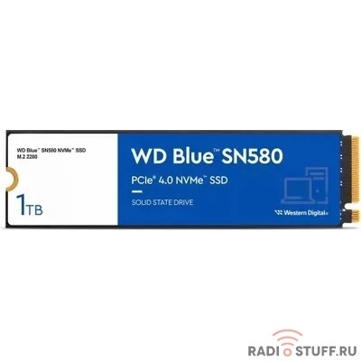 WD SSD Blue SN580 NVMe, 1000GB, M.2(22x80mm), NVMe, PCIe 3.0 x4, 3D TLC, WDS100T3B0E