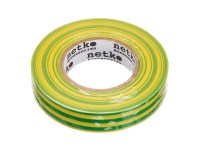 Изолента (лента изоляционная) 15мм х 20м, желто-зеленая, 10шт, NETKO Optima