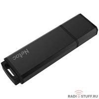 Netac USB Drive 32GB U351 <NT03U351N-032G-20BK>, USB2.0, с колпачком, металлическая чёрная