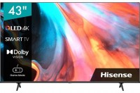 Телевизор HISENSE 43" 4K/UHD QLED 3840×2161 TV Bluetooth Wi-Fi Direct черный 43E7KQ