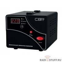 CBR Стабилизатор напряжения CVR 0157, 1500 ВА/900 Вт, диапазон вход. напряж. 140–260 В, точность стабилизации 8%, LED-индикация, вольтметр, 2 евророзетки, корпус металл