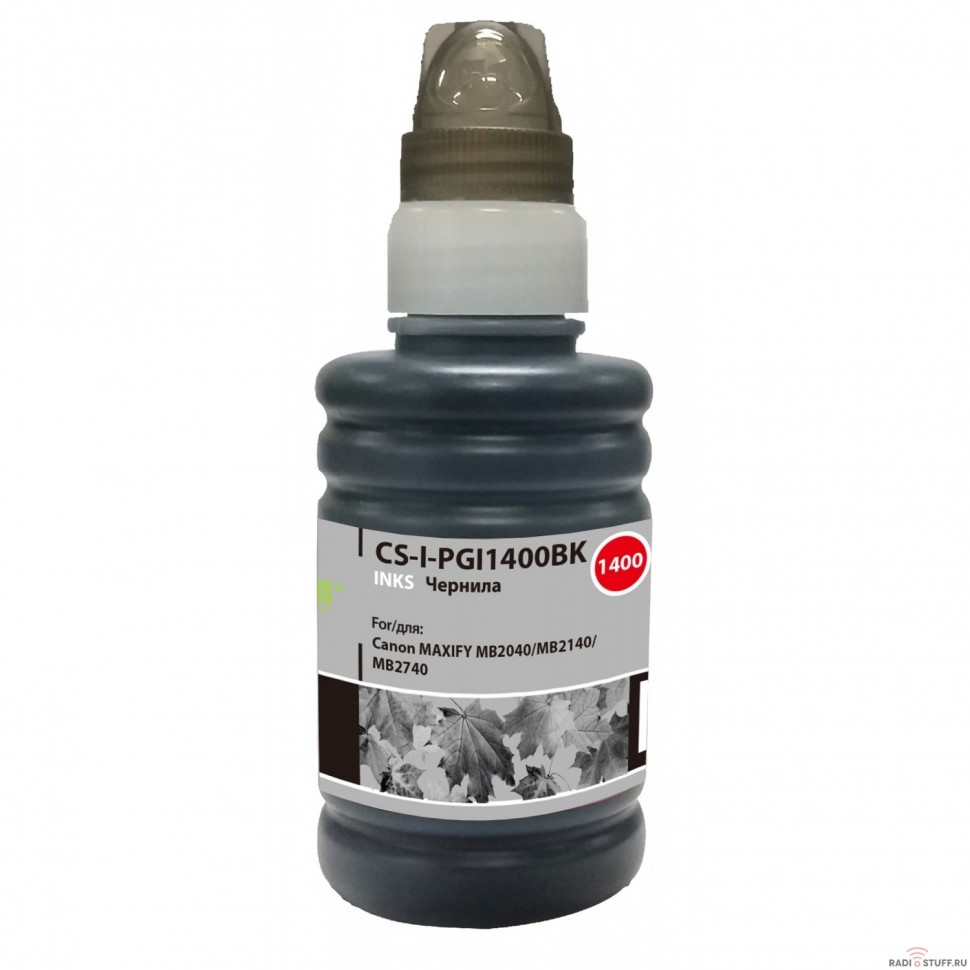 Чернила Cactus CS-I-PGI1400BK черный 100мл для Canon MAXIFY MB2040/MB2140/MB2740