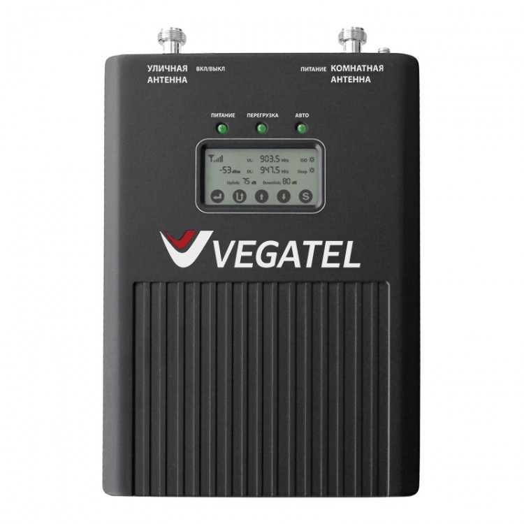 Репитер Vegatel VT3-900E (S, LED), 2G/GSM/EGSM, усиление 80 дБ