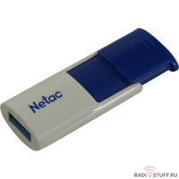Netac USB Drive 16GB U182 Blue [NT03U182N-016G-30BL], USB3.0, сдвижной корпус, пластиковая бело-синяя