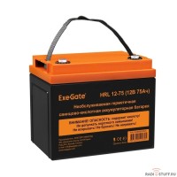 Exegate EX285653RUS Аккумуляторная батарея ExeGate HRL 12-75 (12V 75Ah, под болт М6)