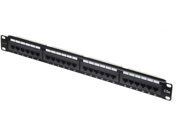 Патч-панель UTP, 19", 24 порта RJ45, cat.5е, 1U, Dual Type, NETKO Expert CKC