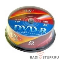  DVD-R Диски VS 4.7Gb, 16x, Сake Box 25шт.