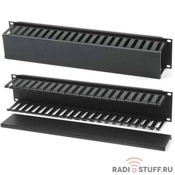 Кабельный органайзер 19", пластиковый с крышкой, 2U, Hyperline   Кабельный органайзер 19", пластиковый с крышкой, 2U, Hyperline