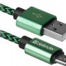 Кабель USB2.0 TO MICRO-USB 1M GREEN USB08-03T 87804 DEFENDER
