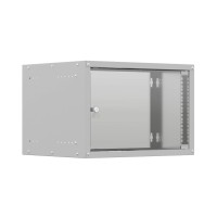 Шкаф настенный телекоммуникационный NTSS LIME 6U (Ш*Г*В 550*450*370) 19" разобранный, серый, стеклянная дверь