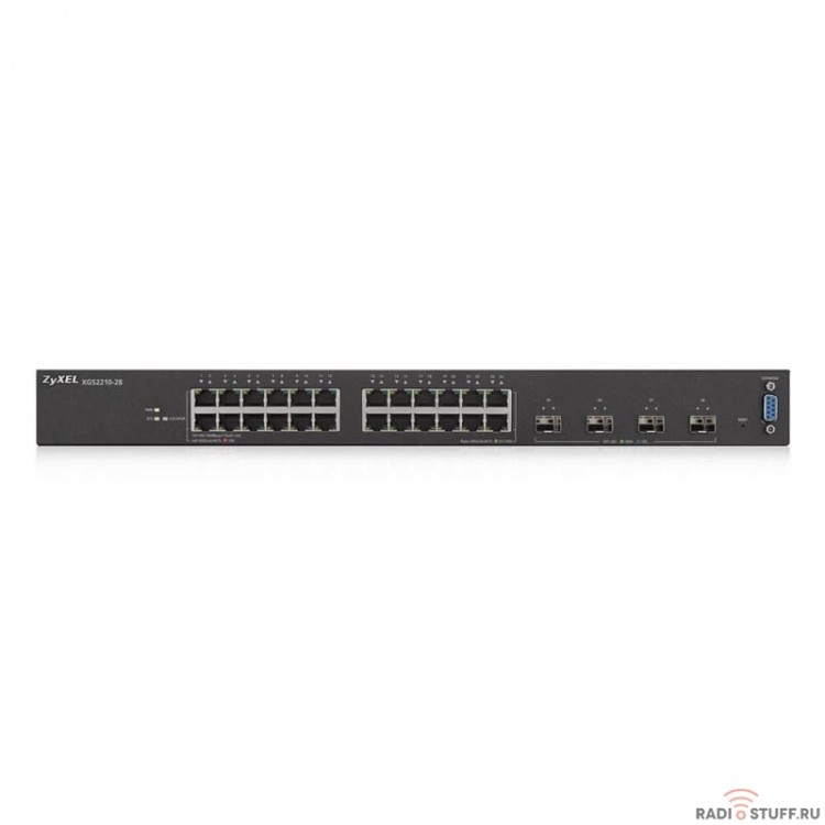 ZYXEL XGS2210-28-EU0101F L2+ коммутатор XGS2210-28, 24xGE, 4xSFP+, стекируемый, бесшумный