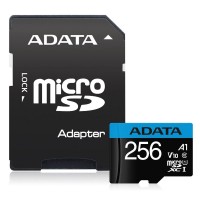 Карта памяти MICRO SDXC 256GB W/AD. AUSDX256GUICL10A1-RA1 ADATA