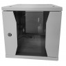 Шкаф настенный 10" 6U серия COMPACT (315х368х310), передняя дверь стекло, серый, Netko