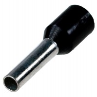 Штыревой втулочный кабельный наконечник E 1508 (НШВИ F=8мм) 1,5мм2, изолированный, черный, 100шт, NETKO Optima