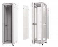 Шкаф напольный, 42U, серия TE, (600х800х2055мм), передняя дверь стекло, разобранный, (упакован в 3 коробки), серый, Netko