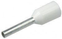 Штыревой втулочный кабельный наконечник E 0508 (НШВИ F=8мм) 0,5мм2, изолированный, белый, 100шт, NETKO Optima