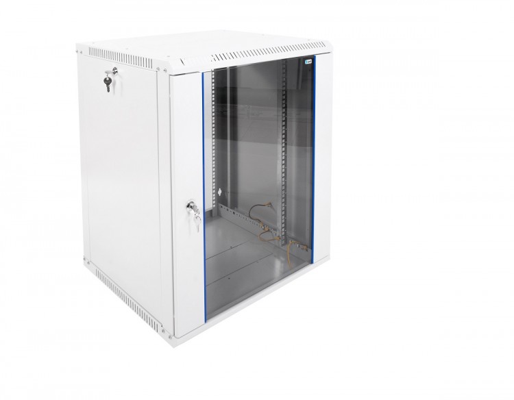 Шкаф телекоммуникационный настенный разборный ЭКОНОМ, 15U, (600x520мм), дверь стекло, черный, ЦМО