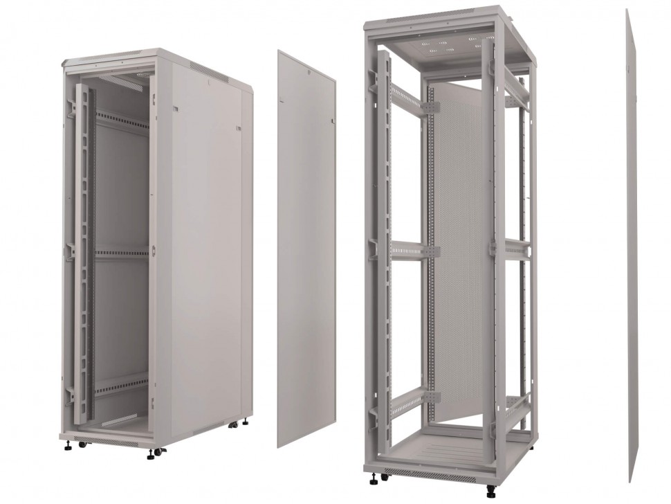 Шкаф напольный 22U серия Expert (800х1000х1170), напольный, БЕЗ ПЕРЕДНЕЙ ДВЕРИ, серый, разобранный Netko (упакован в 4 коробки)