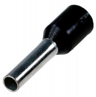 Штыревой втулочный кабельный наконечник E 1512 (НШВИ F=12мм) 1,5мм2, изолированный, черный, 100шт, NETKO Optima