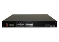 NS1016S18P PoE, коммутатор, 19", 18 портовый, 16 PoE 802.3af 10/100Mbit портов, 15.4W + 2 комбинированных порта 1000Base-T/SFP слот, VoIP,