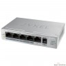 ZYXEL GS1005HP-EU0101F PoE+ коммутатор GS1005HP, 5xGE (4xPoE+), настольный, металлический, бесшумный, бюджет PoE 60 Вт