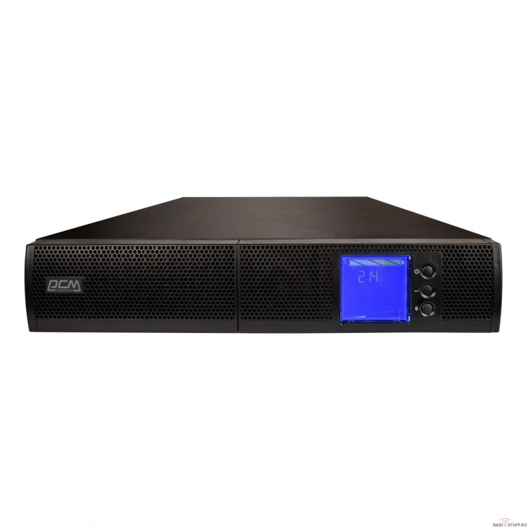 UPS PowerCom SENTINEL SNT-1000 {On-Line, 1000VA / 1000W, Rack/Tower, IEC, LCD, RS-232/USB, SmartSlot}