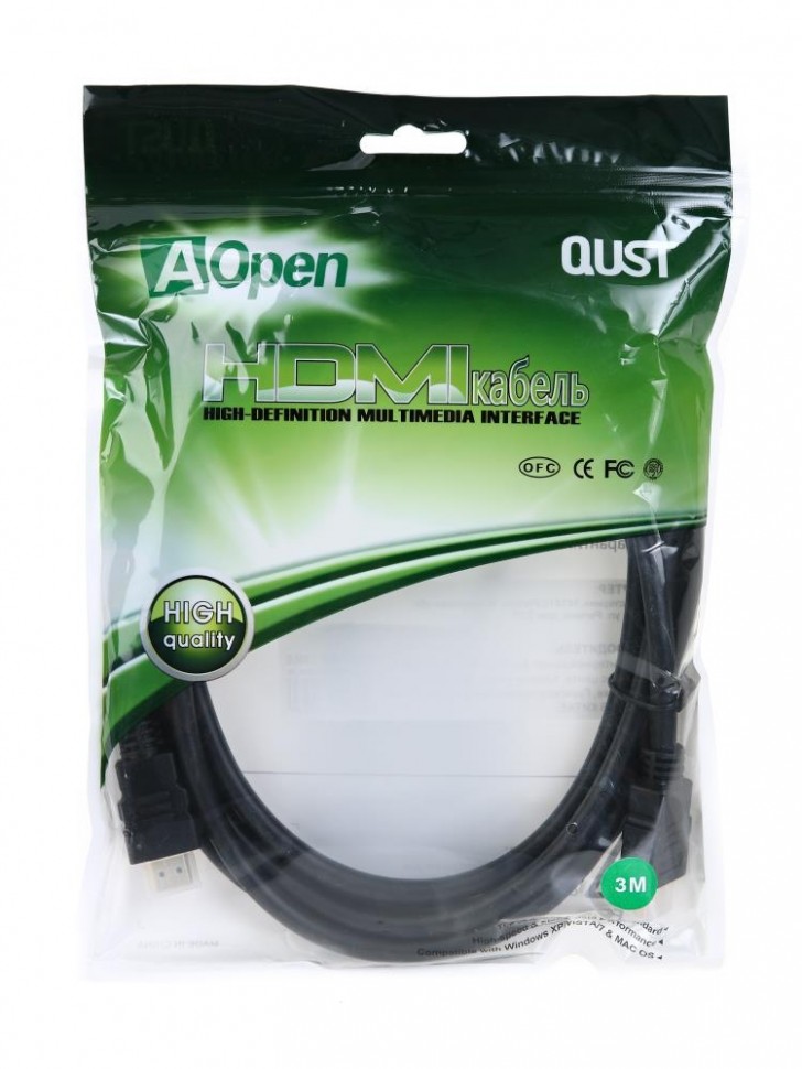 Кабель HDMI-HDMI 3M V2.0 ACG711-3M AOPEN Кабель HDMI-HDMI 3M V2.0 ACG711-3M AOPEN