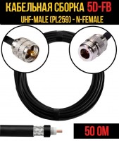Кабельная сборка 5D-FB (UHF-male (PL259) - N-female), 2 метра