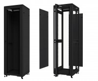 Шкаф напольный, 42U, серия TE, (600х800х2055мм), передняя дверь стекло, разобранный, (упакован в 3 коробки), черный, Netko