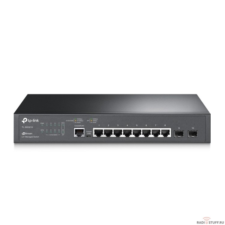 TP-Link TL-SG3210 JetStream 8-портовый гигабитный управляемый коммутатор уровня 2+ с 2 SFP-слотами