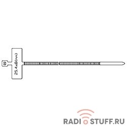 Hyperline GTK-200MC Стяжка нейлоновая неоткрывающаяся, безгалогенная (halogen free), 200x2.5мм, с площадкой для маркера, (100 шт)
