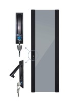 Дверь для шкафа серии Expert 47U Ширина 800, стеклянная, черная, Netko
