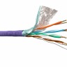 Кабель F/UTP 4 (FTP4) cat.5e, 4 пары 24 AWG BC, экранированный, 305м, нг(А)-HF LSZH - малодымный, не содержащий галогенов; фиолетовый; одножильный, FLUKE TEST, NETKO Expert СКС