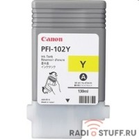 Canon PFI-102Y 0898B001 Картридж для Canon imagePROGRAF iPF605, iPF610., iPF650, iPF655, iPF710, iPF750, iPF755, LP17, iPF510, Желтый, 130 мл.(GJ) 
