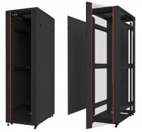 Шкаф напольный, 47U, серия T2(A2), (800х1000х2277мм), передняя дверь стекло, разобранный (упакован в 3 коробки), черный, Netko