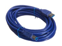 Кабель шт.USB A - шт.USB B 3.0 (5м), синий, блистер, Netko