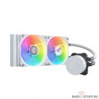Система охлаждения/ Cooler Master MasterLiquid ML240L V2 ARGB White Edition (210W, 240mm, RGB, fans: 2x120mm/62CFM/27dBa/650-1800rpm, 1700/1200/115X/2066/2011-V3/2011/AM5/AM4/AM3/AM3+/AM2/AM2+/FM2/FM2