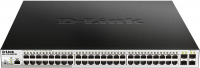 D-Link DGS-1210-52MPP/ME/B3A PROJ Управляемый коммутатор 2 уровня с 48 портами 10/100/1000Base-T и 4 портами 1000Base-X SFP (48 портов с поддержкой PoE 802.3af/802.3at (30 Вт), PoE-бюджет 740 Вт) 